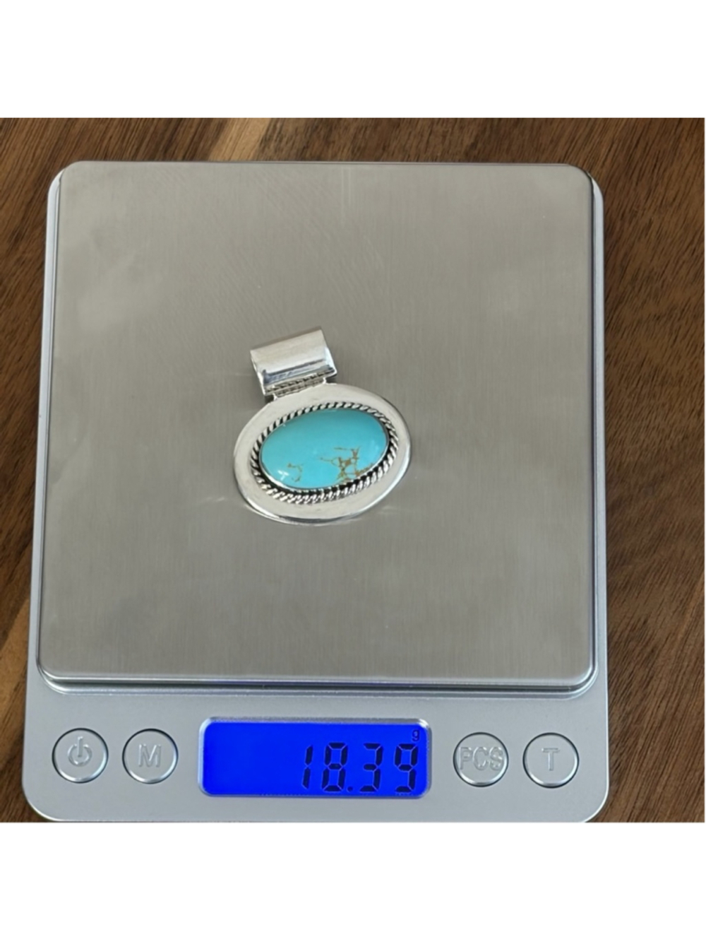Vintage Mexico Sterling Silver 925 Turquoise Pendant Necklace Southwest Western - Picture 11 of 11